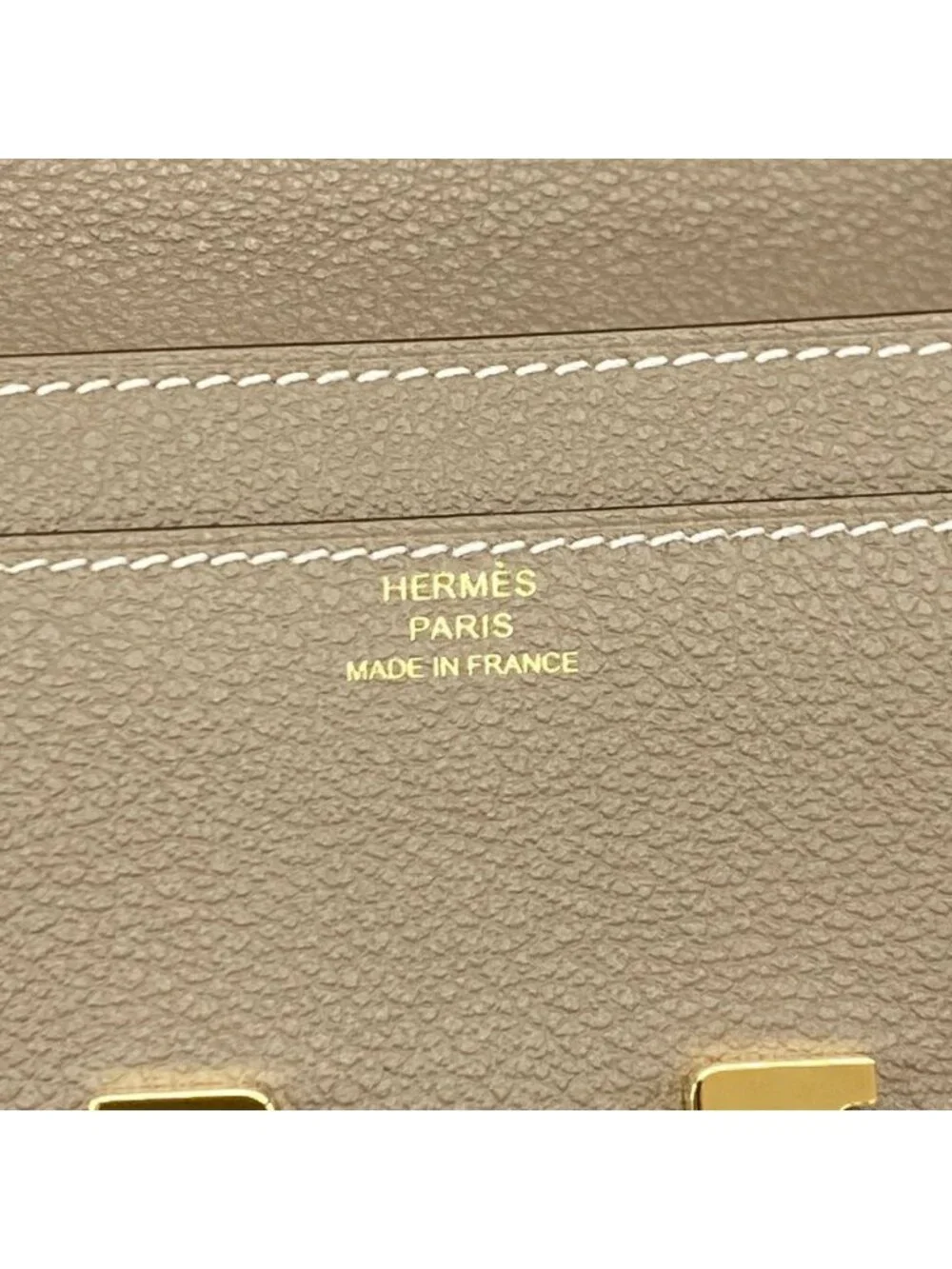 Hermes Wallet on Chain Constance to Go Evercolor Etoupe Gold Shoulder Bag